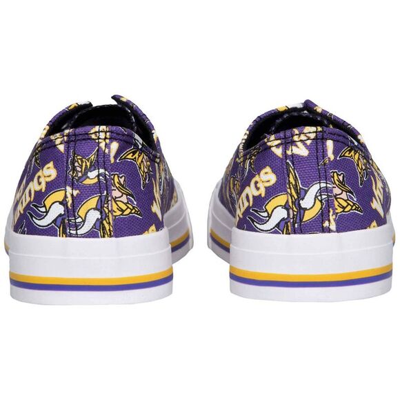 Minnesota Vikings Women's Low Top Repeat Print Canvas Shoes - Picture 2 of 3